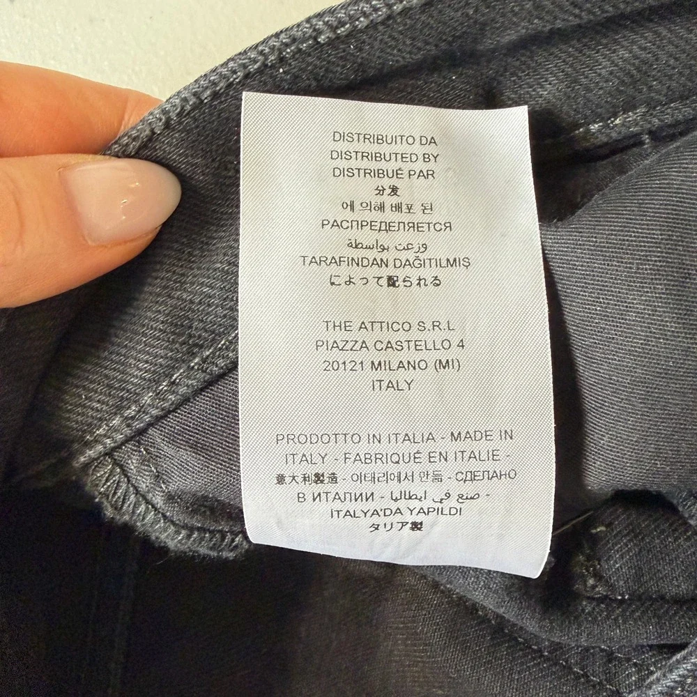 NWOT The Attico Essie Low Rise Tapered Cargo Jeans Black Denim 25 XS - Picture 8 of 14